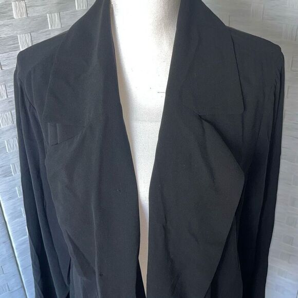 NWT Eileen Fisher Silk Georgette Crepe Trench Coat Women’s Medium Black - Picture 7 of 16